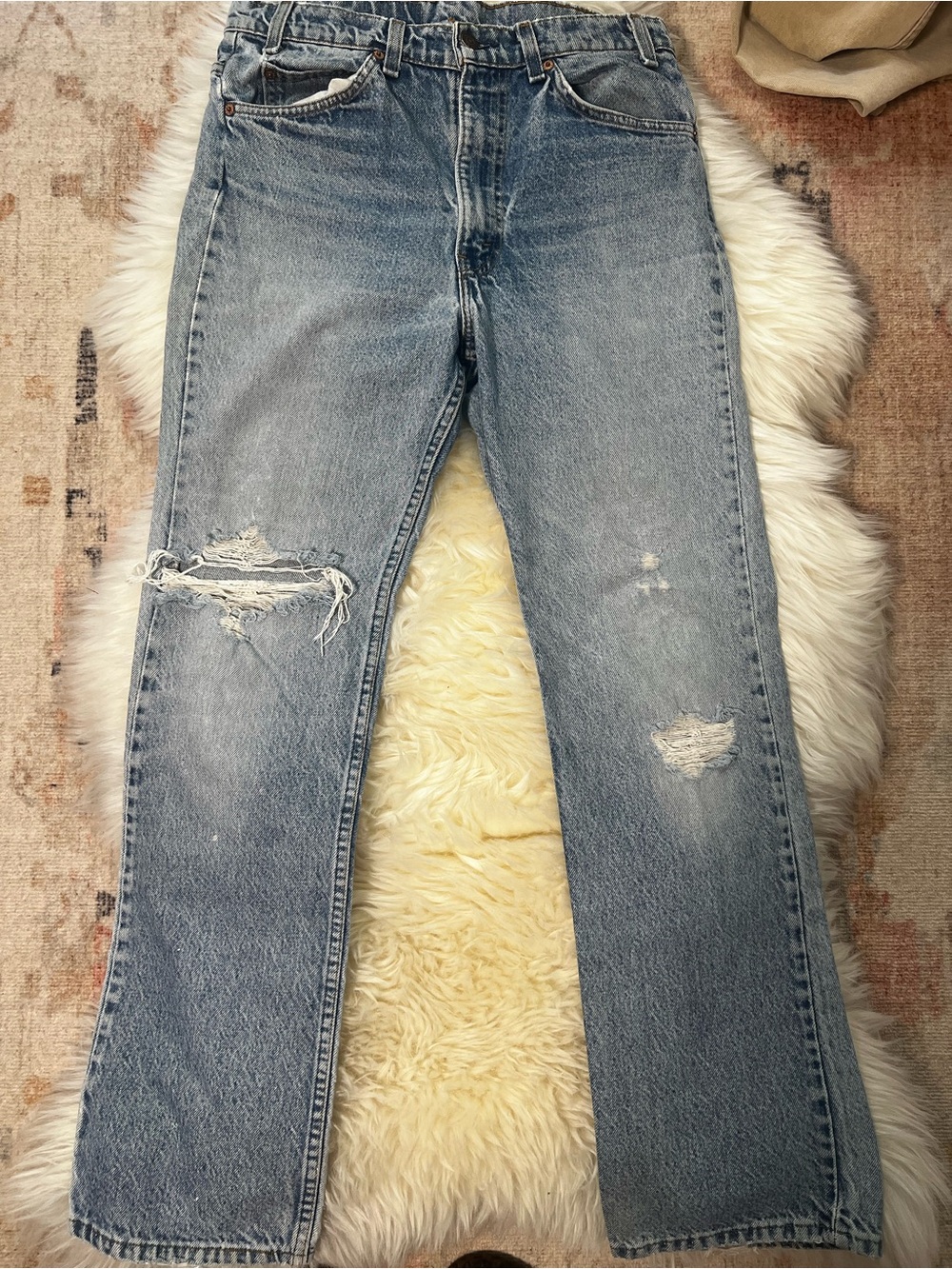 Vintage 1980 Distressed Levi’s Blue Jeans - Classic Straight Leg